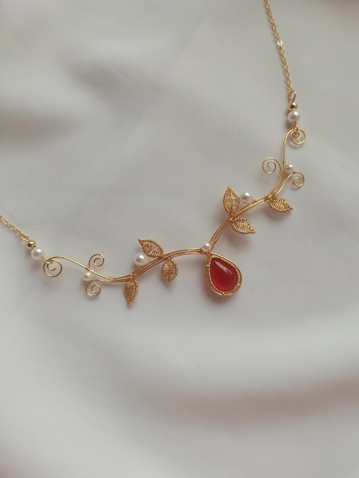 Red Agate Gufeng Hanfu Necklace