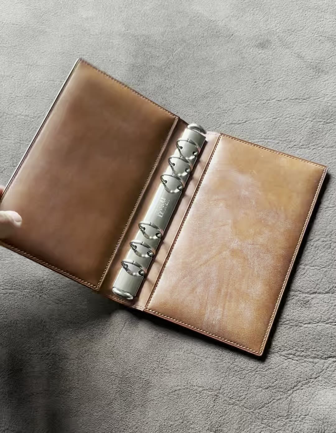 A6 Loose Leaf Notebook Cover Brown Horsehide Leather