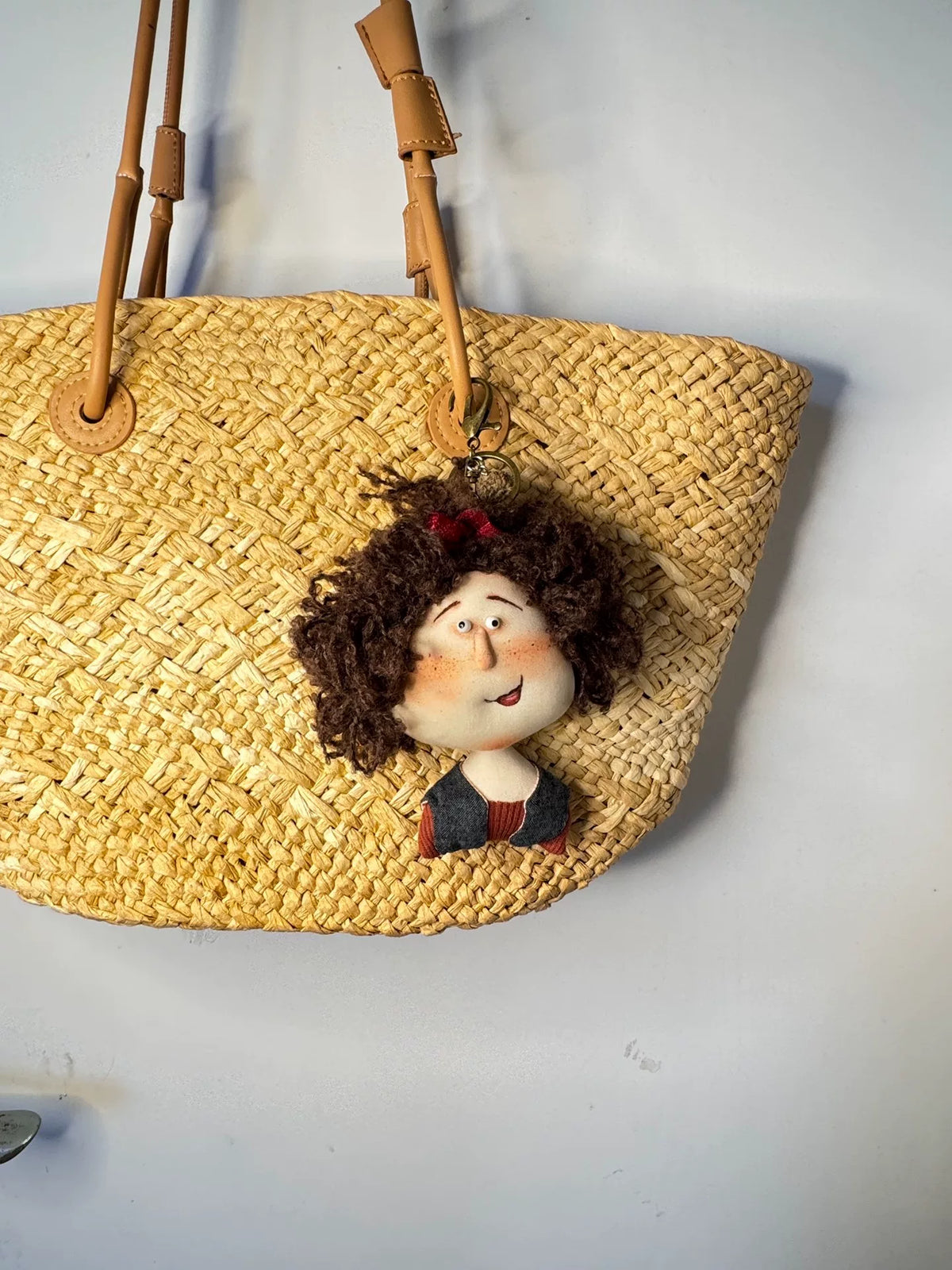 Handmade Cotton Fabric Doll Keychain Bag Charm