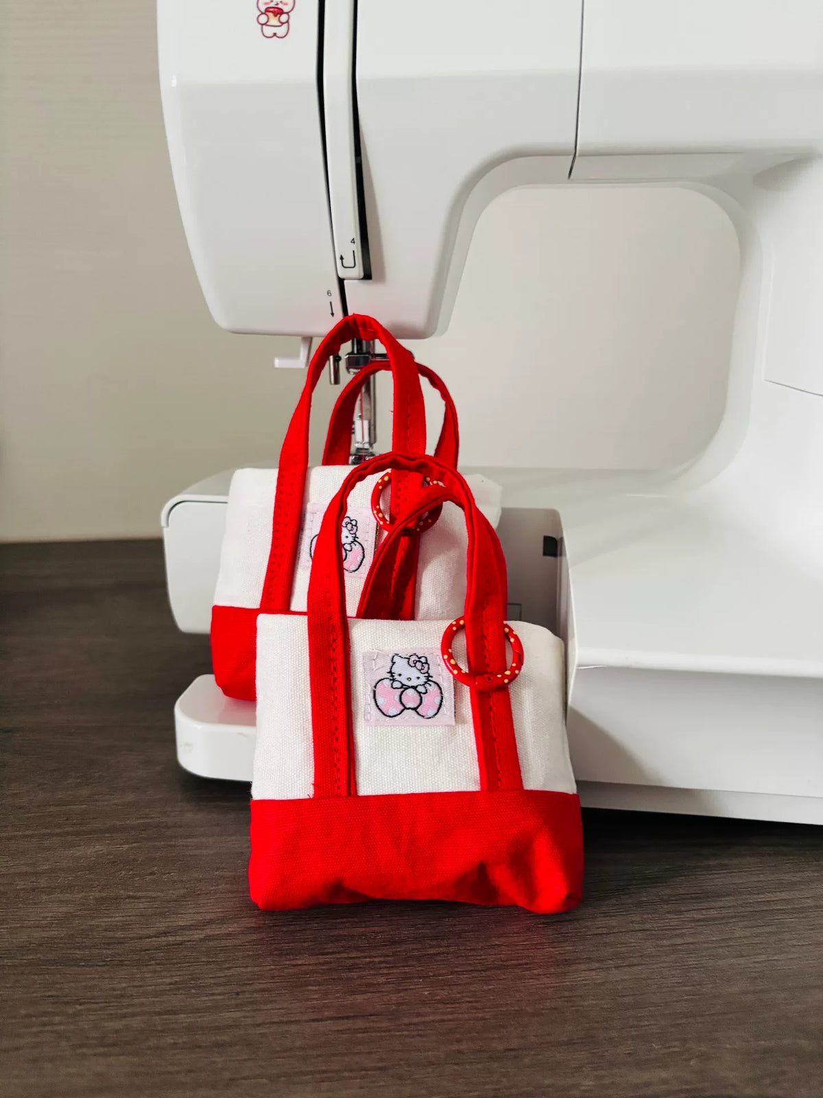 Mini Canvas Tote Bag Charm Hello Kitty