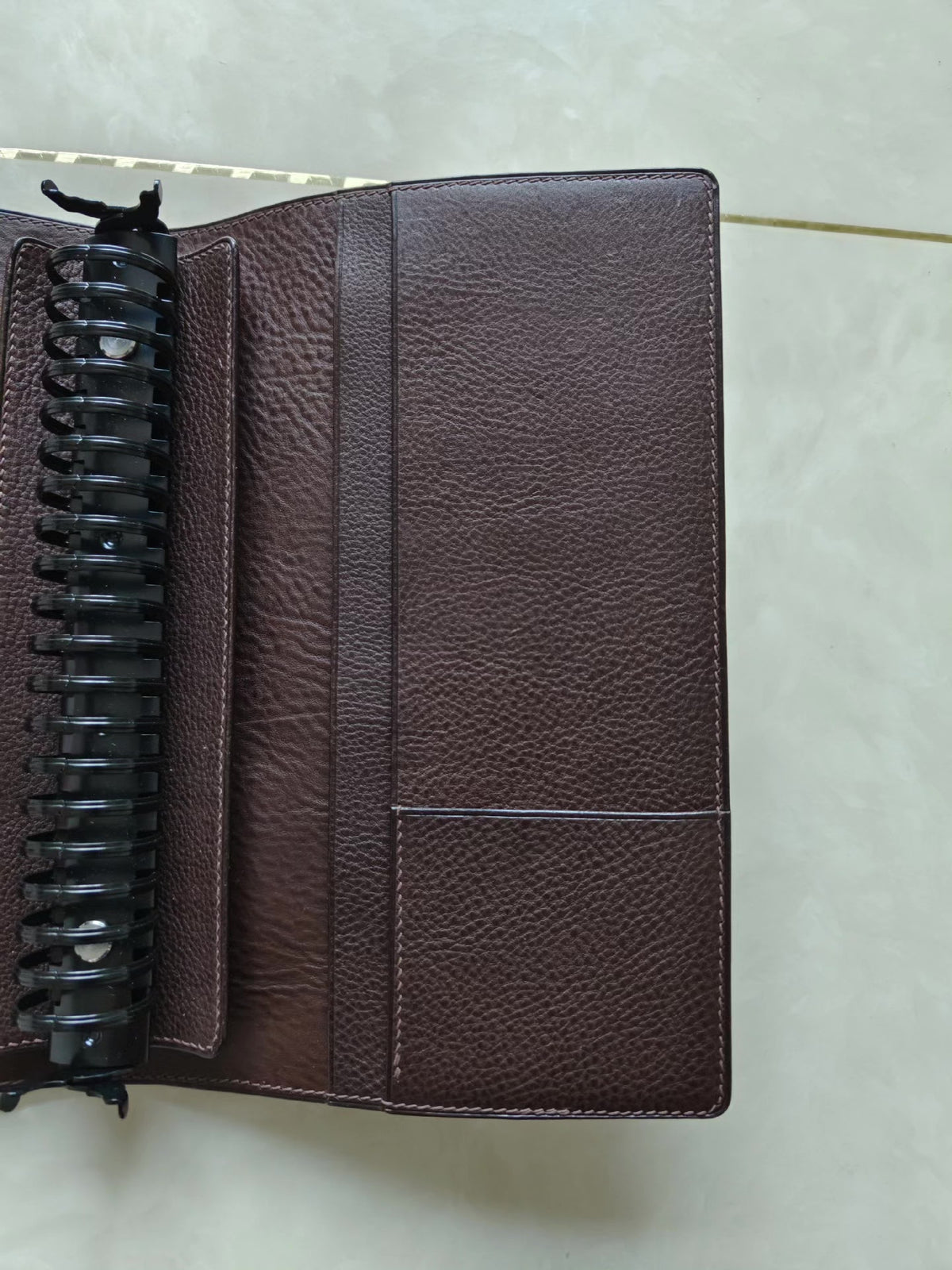 A5 Slim Pink Leather Loose Leaf Notebook
