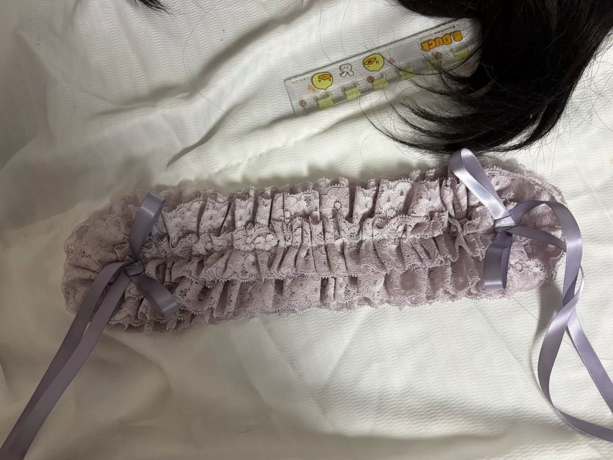 Light Purple Lace Ruffle Headband