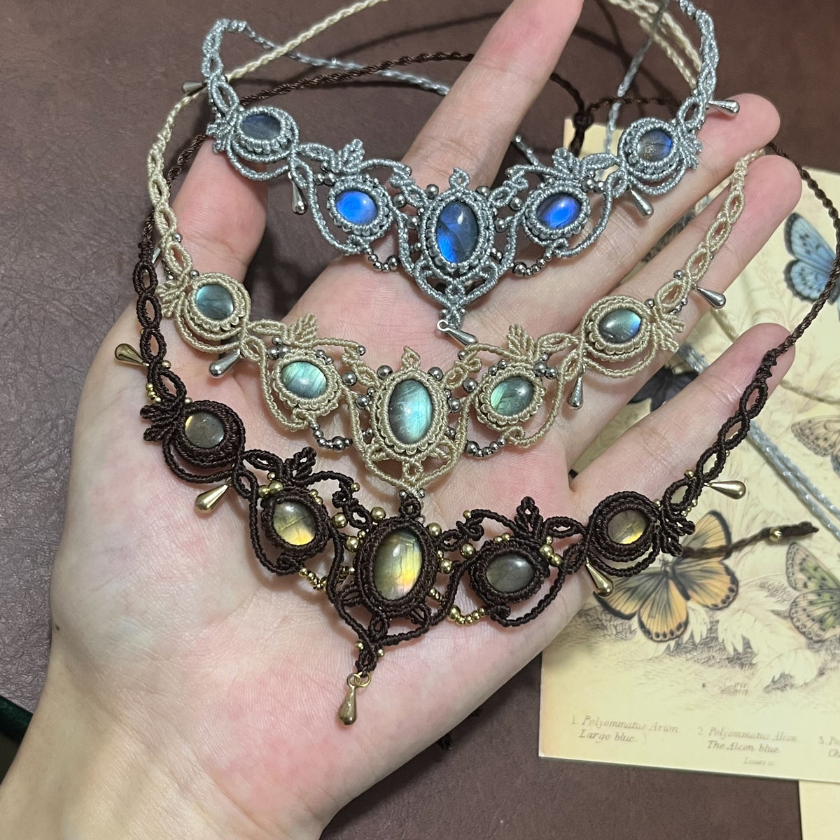 Macrame Labradorite Choker Necklace