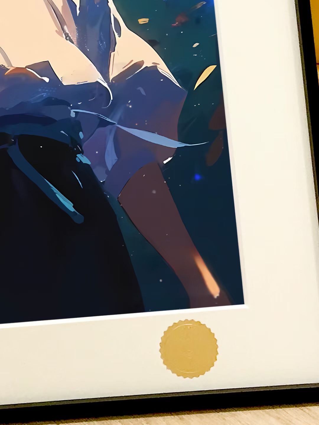 Framed Anime Art Cosmic Blue Character