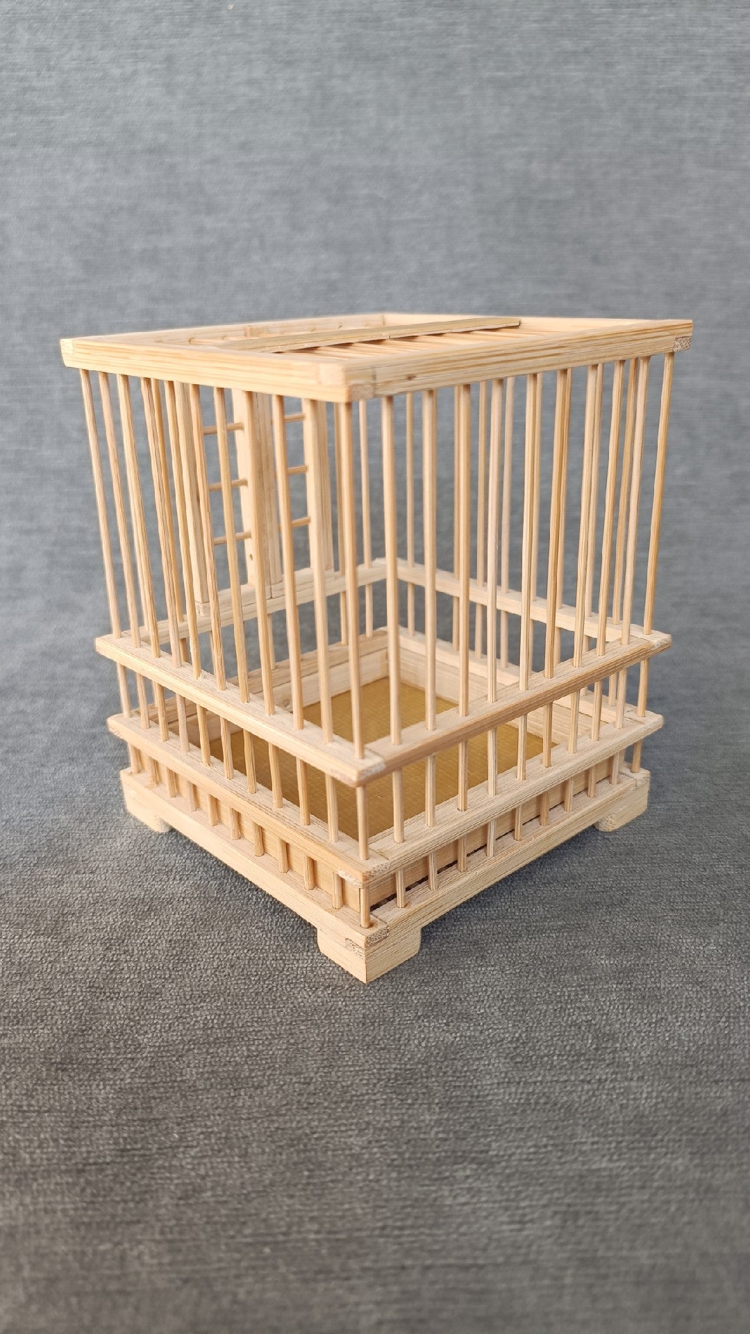Square Bamboo Cricket Cage with Double Doors