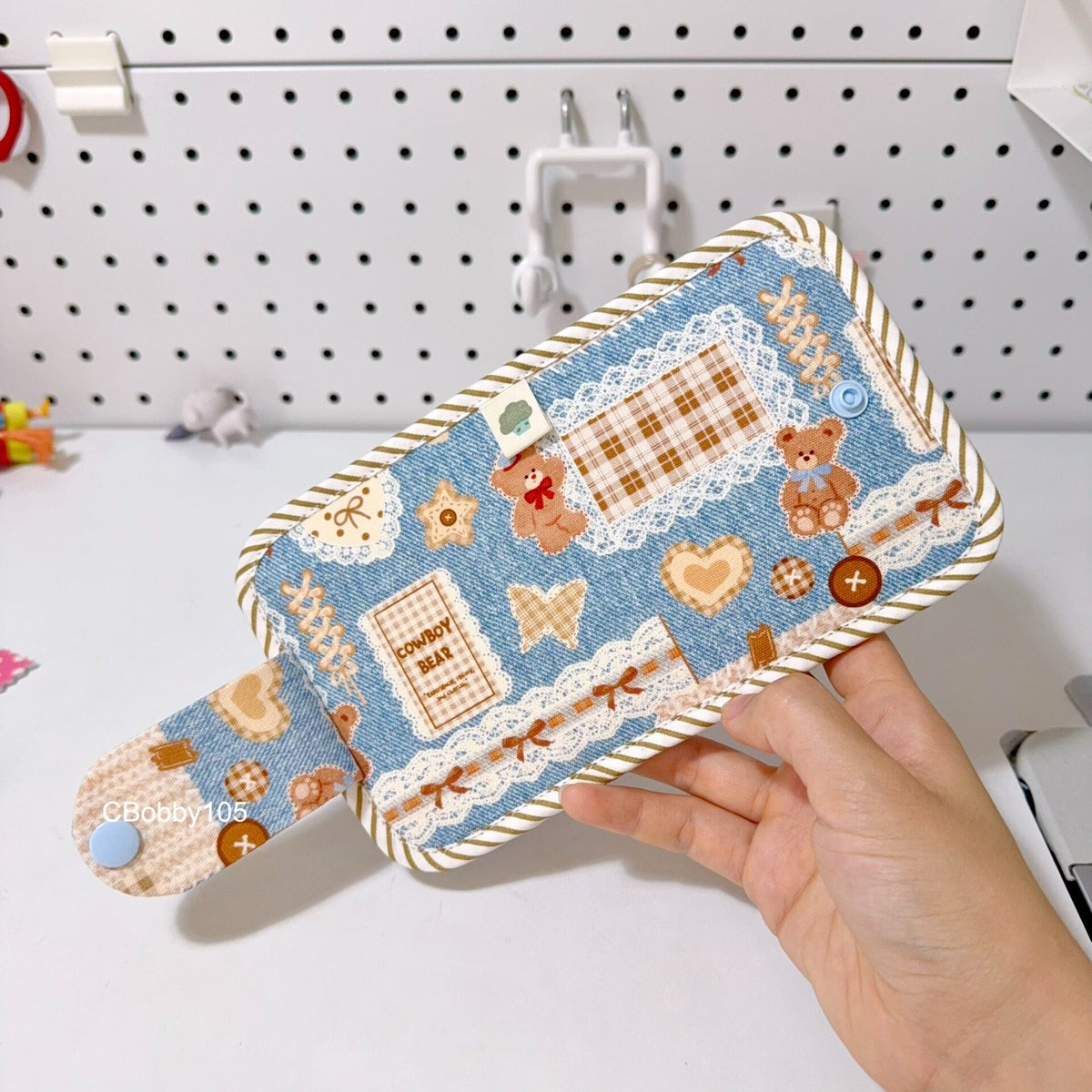 Teddy Bear Patchwork Fabric Wallet