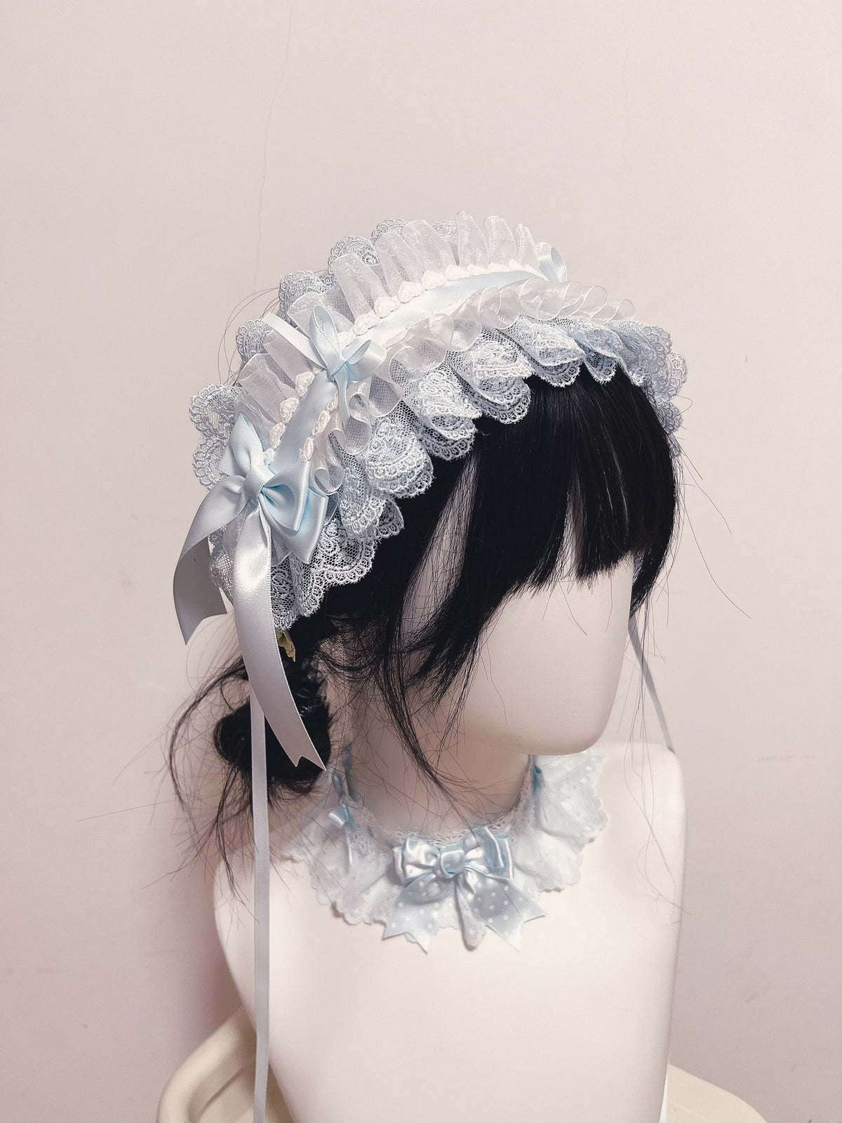 Blue Lolita Handmade Ruffle Headband