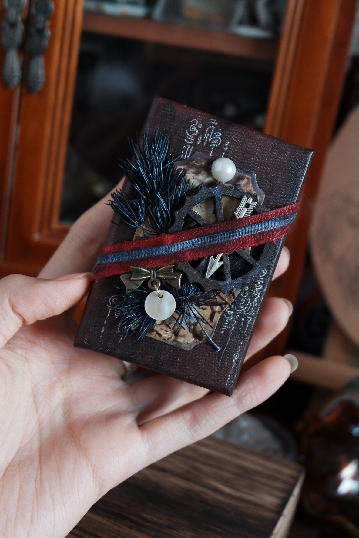 Handmade Gothic Decor Box with Fabric Lining
