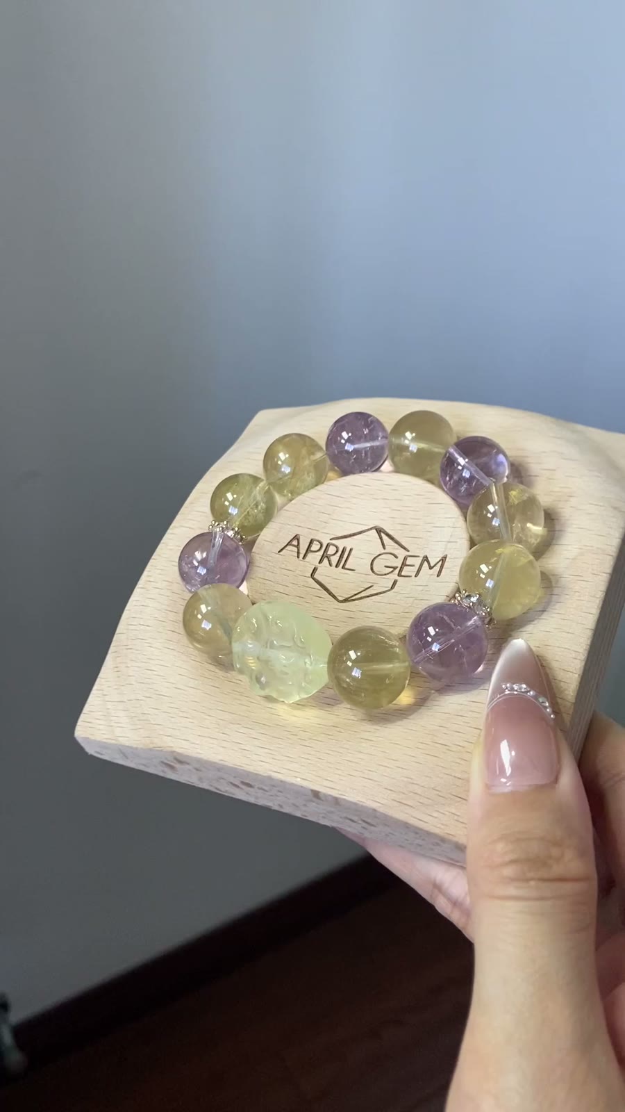 Amethyst Citrine Crystal Beaded Bracelet