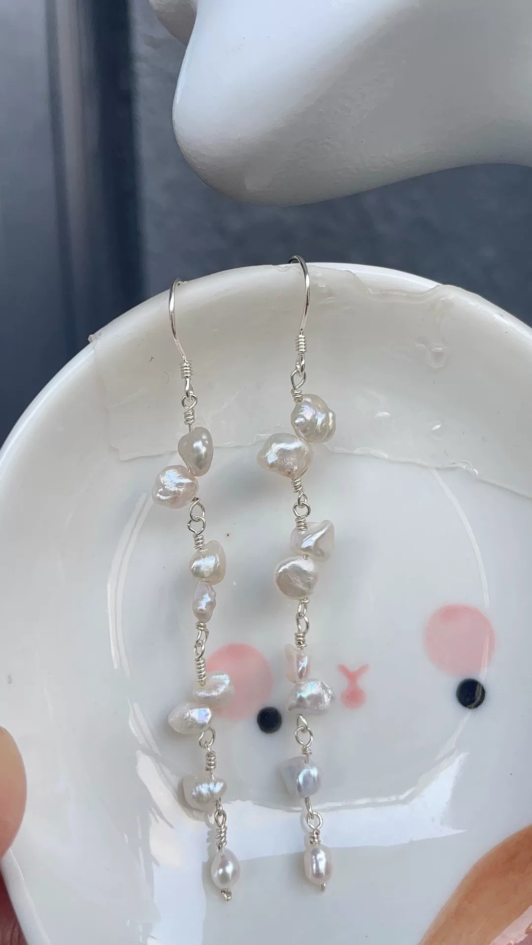 Pendientes de perlas de agua dulce barrocas hechos a mano