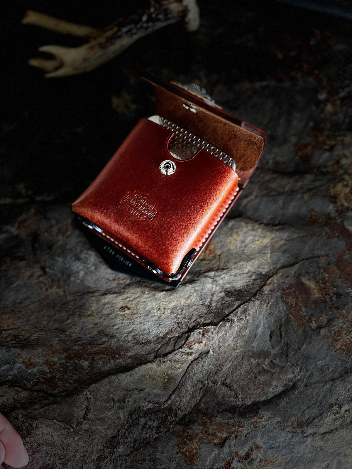Handcrafted Leather Harley Style Waist Pouch