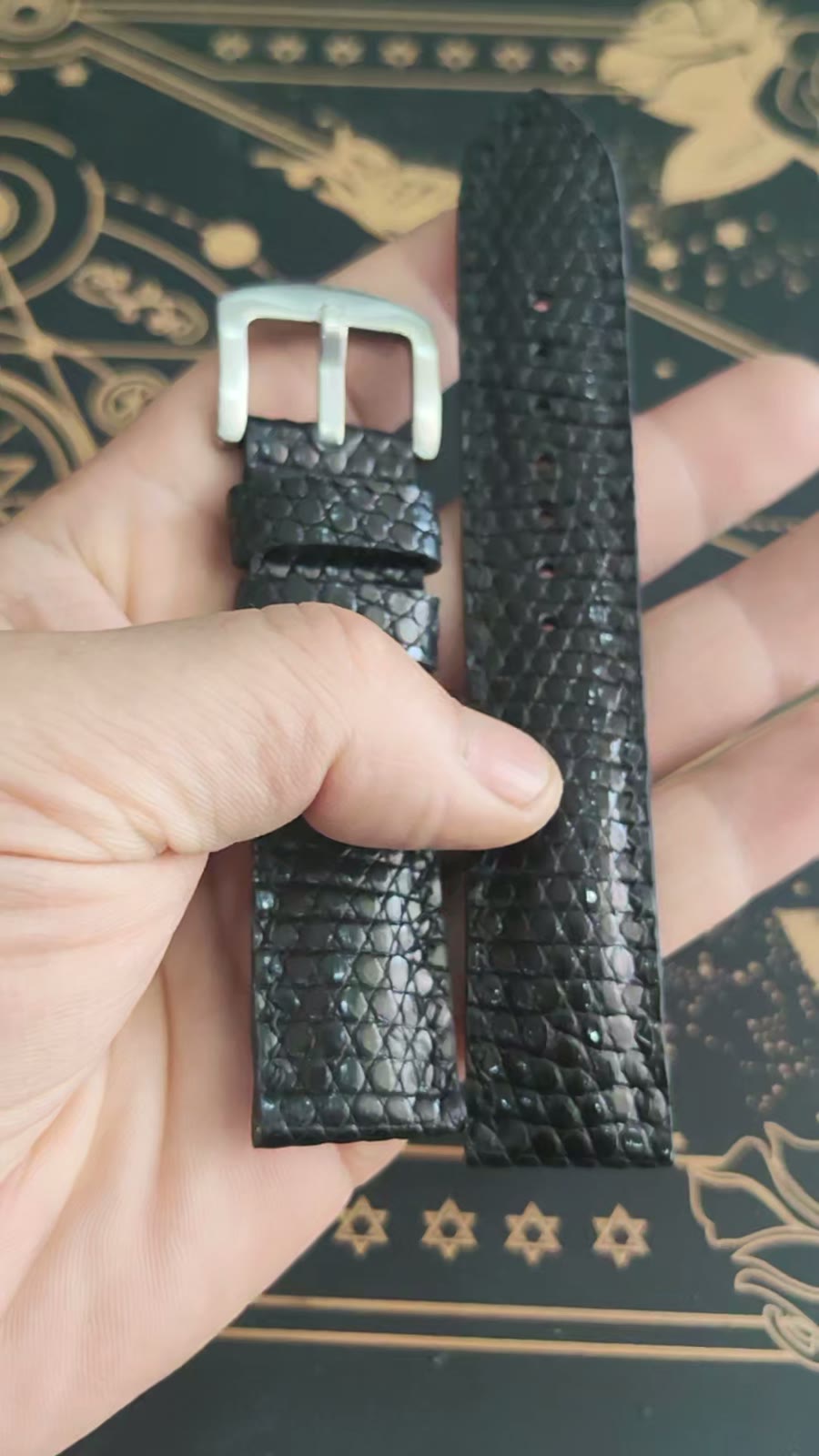 Lizard Skin Leather Watch Strap 22mm