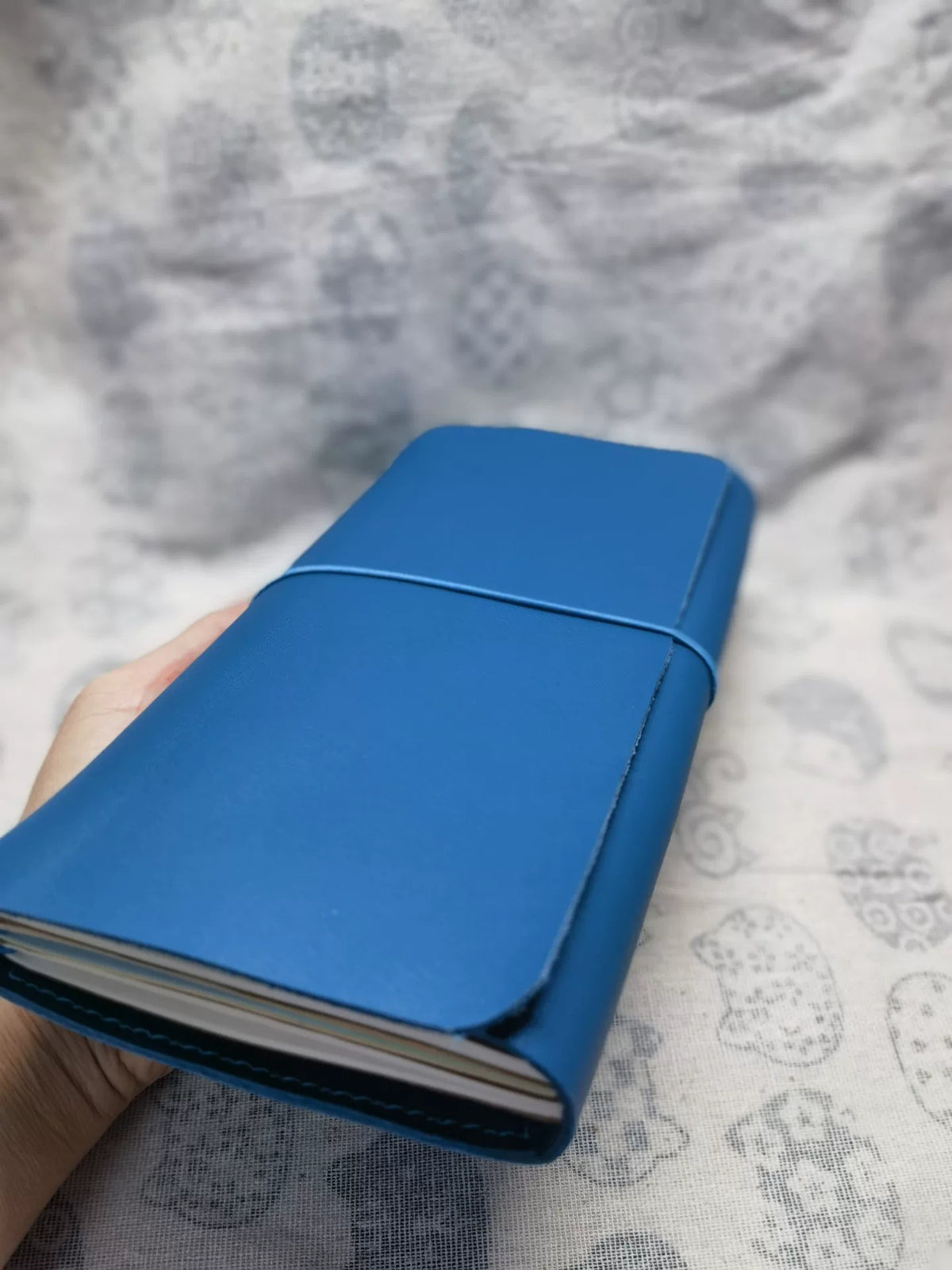 Capa para Caderno de Viajante em Couro Azul A5S TN