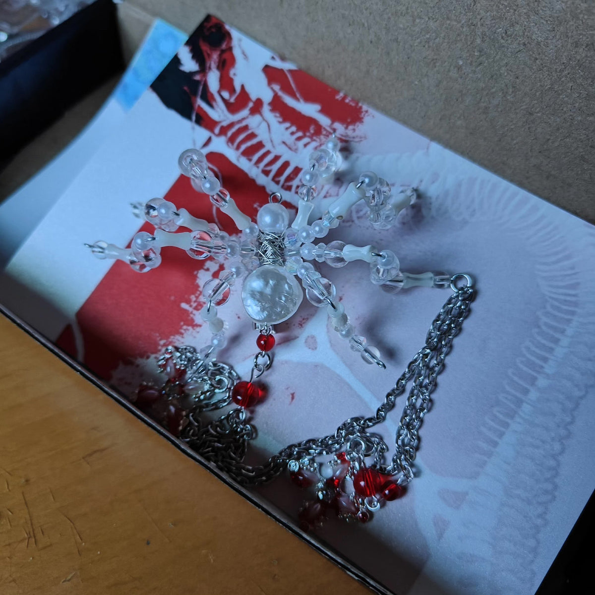 Mother of Pearl Spider Cross Brooch