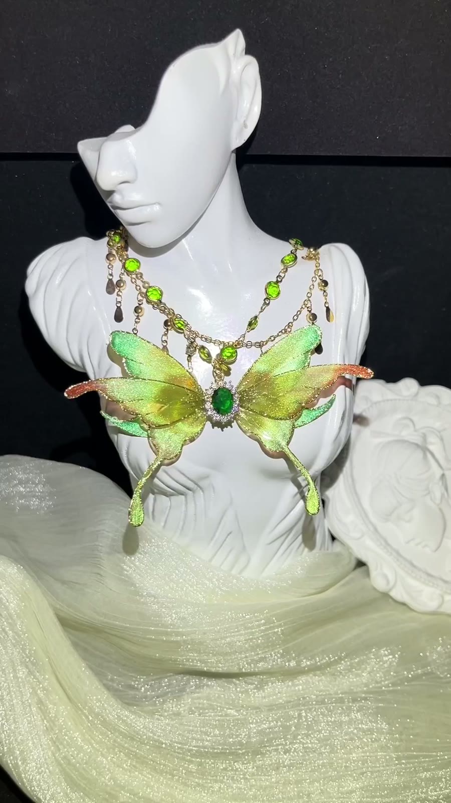 Butterfly Statement Necklace With Resin Wings