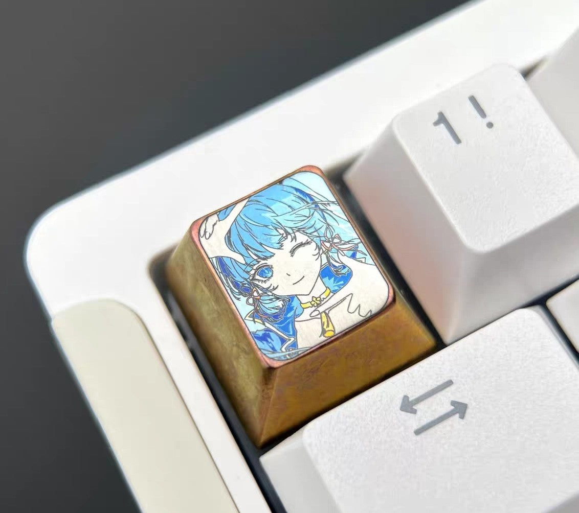 Titanium Alloy 1u Keycap with Anime Art