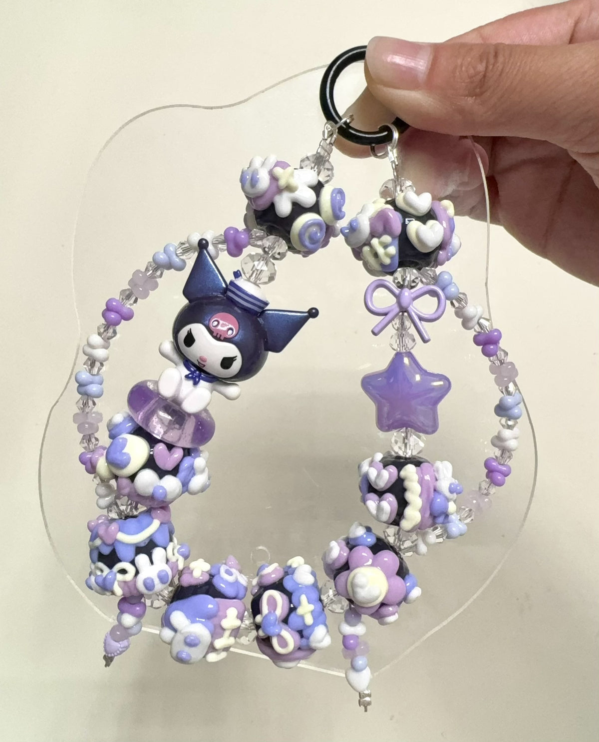 Kuromi Beaded Phone Strap Bag Charm