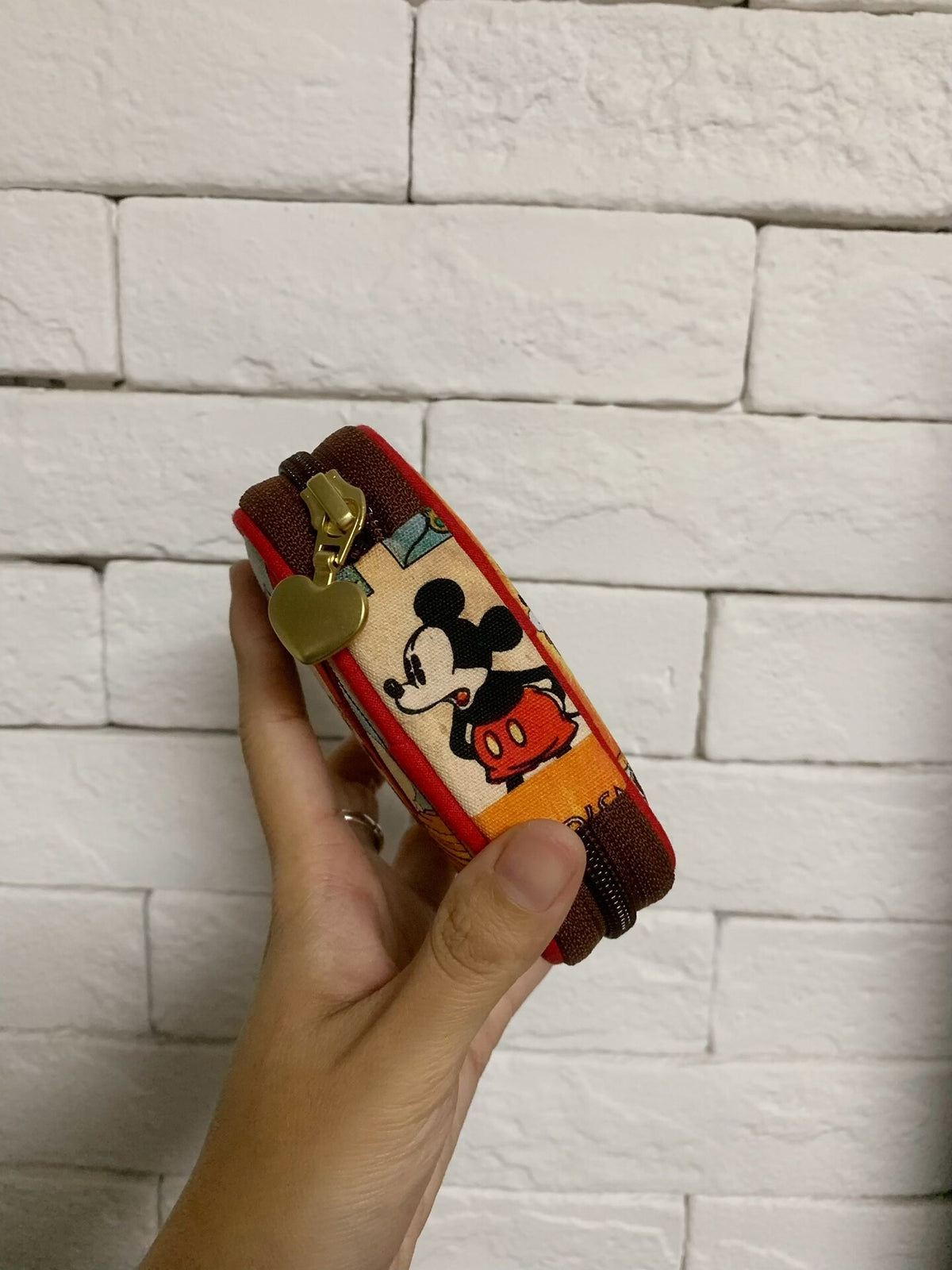 Vintage Disney Mickey Mouse Canvas Zipper Pouch