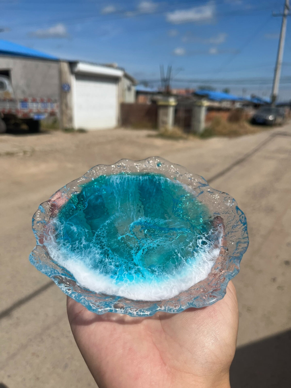 Ocean Wave Resin Coaster Set