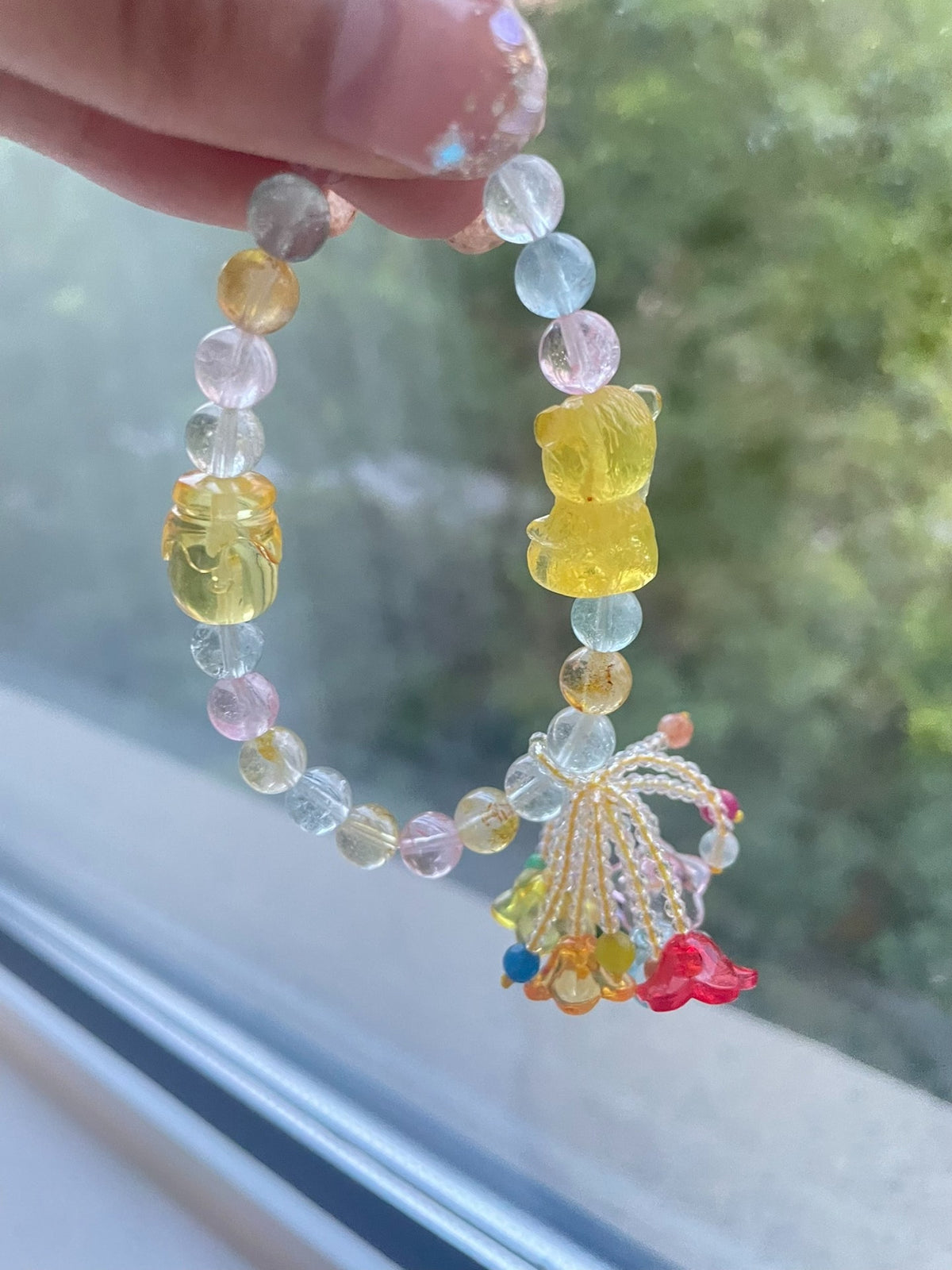 Honey Amber Bear Topaz Beaded Bracelet