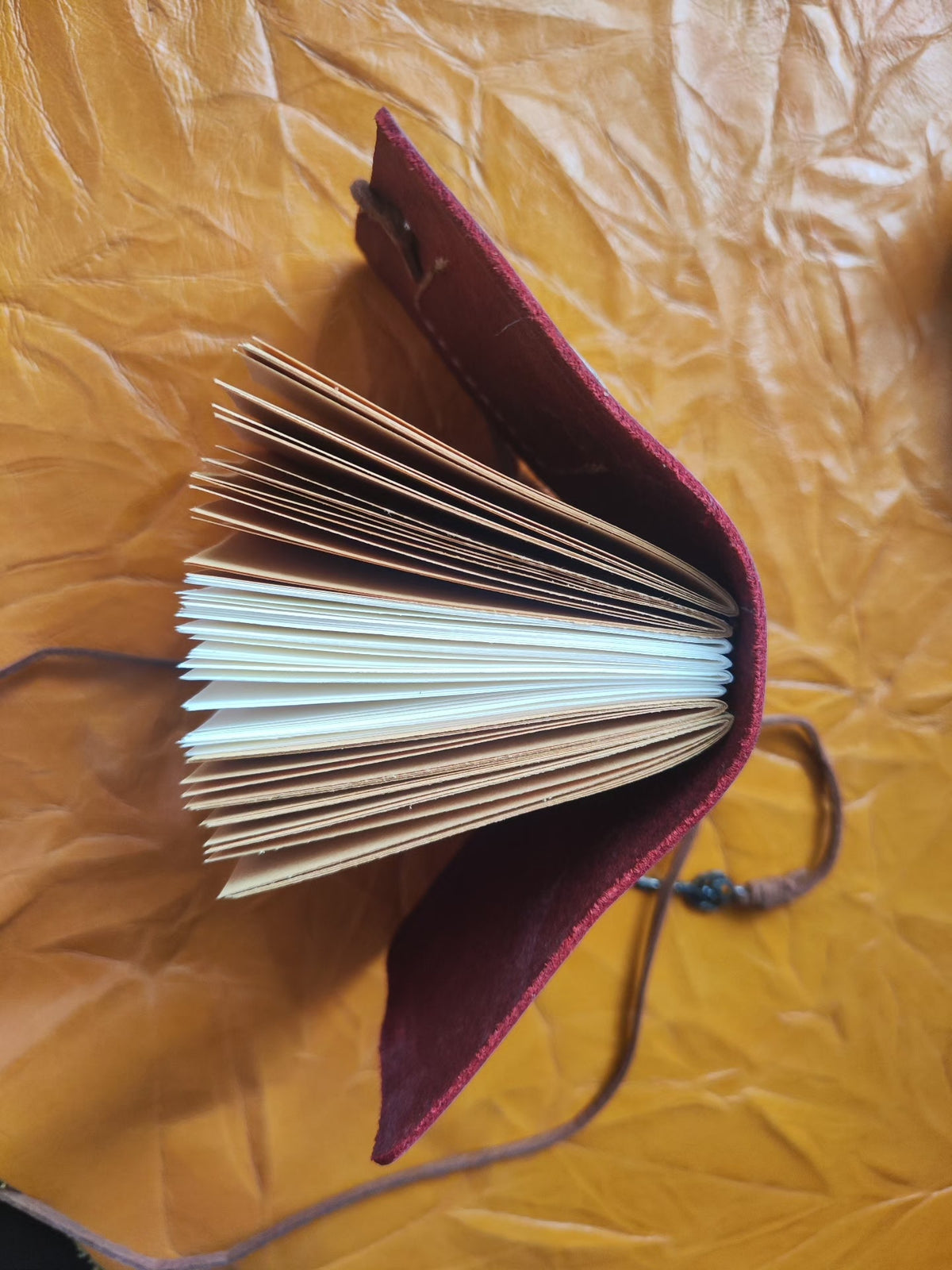Burgundy Leather Journal with Embossed Cover