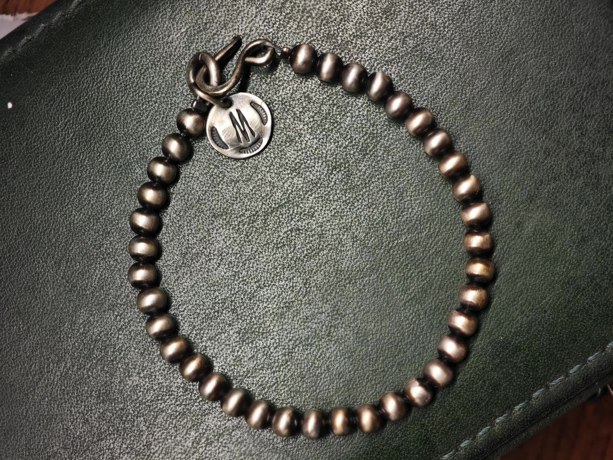 Sterling Silver Beaded Charm Bracelet