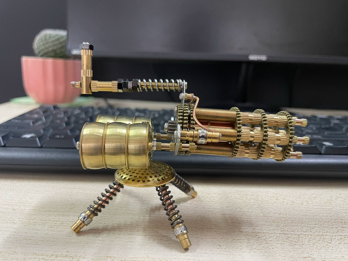 Steampunk Brass Rotary Barrel Metal Model