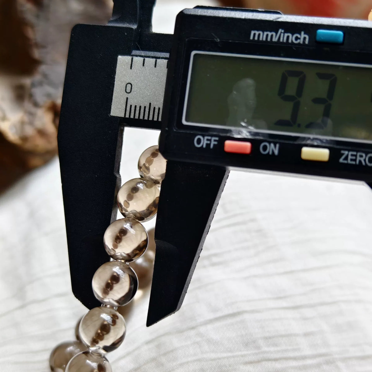 Tea Quartz Beaded Bracelet 9mm