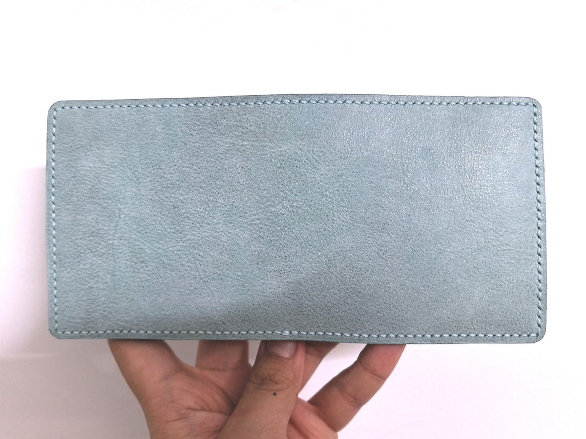 Blue Leather Binder Cover with Bird Charm