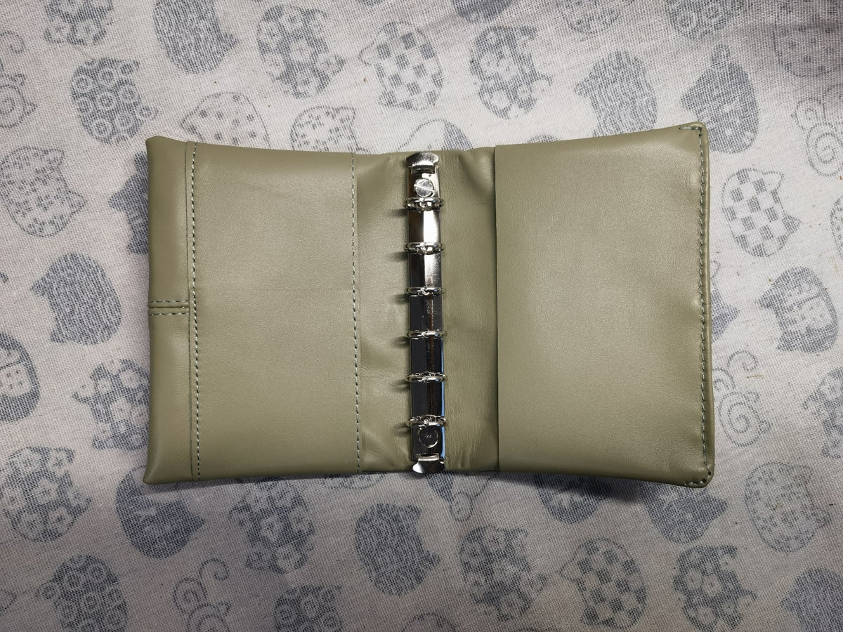 A7 Sheepskin Leather Planner Light Bean Green