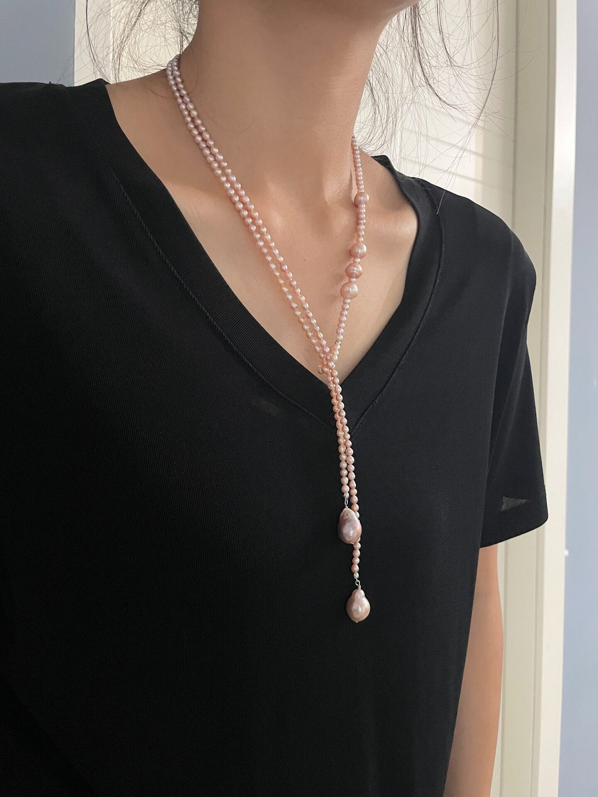 Collar Cadena para Jersey de Perlas Naturales Barrocas