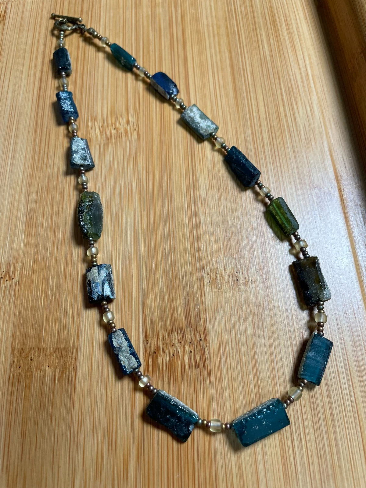 Ancient Roman Glass Bead Necklace 41cm