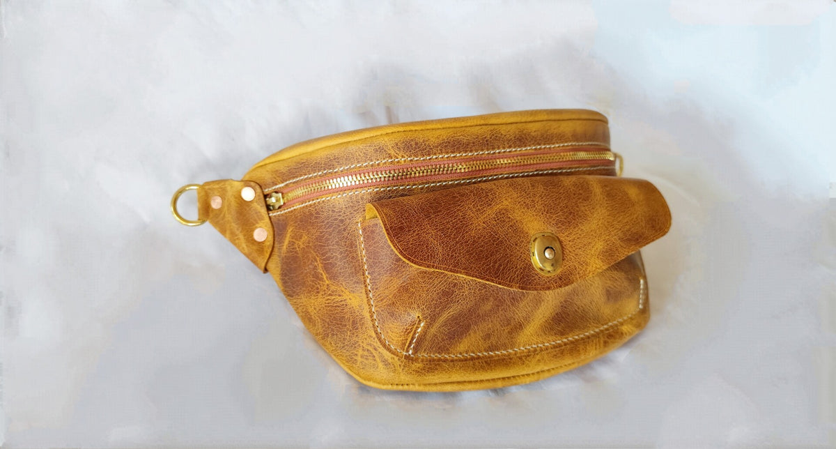 Handcrafted Leather Waist Chest Crossbody Bag