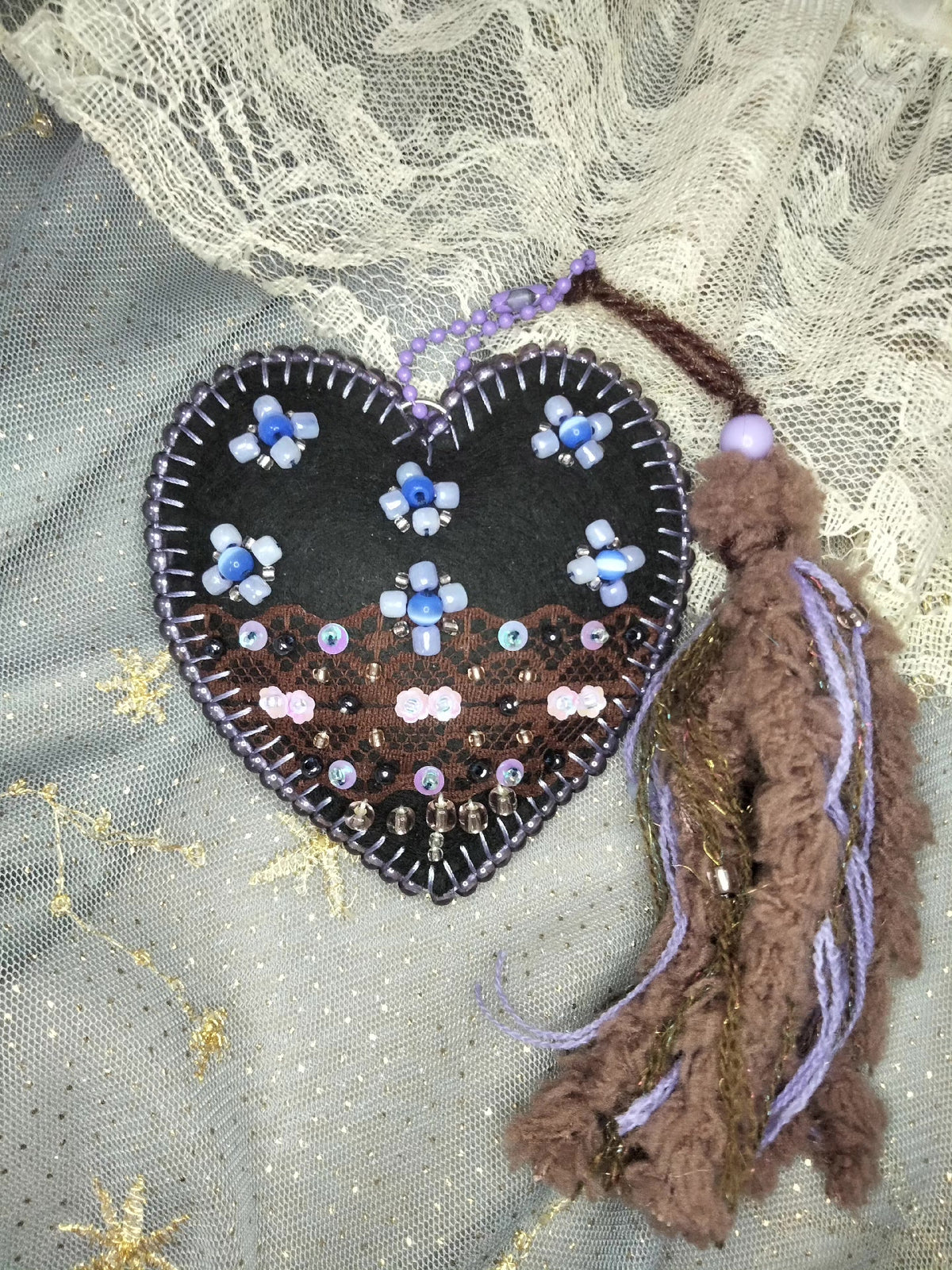 Handmade Felt Heart Pendant 8 cm