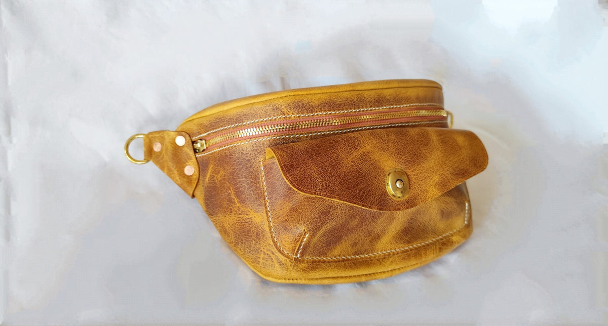 Handcrafted Leather Waist Chest Crossbody Bag