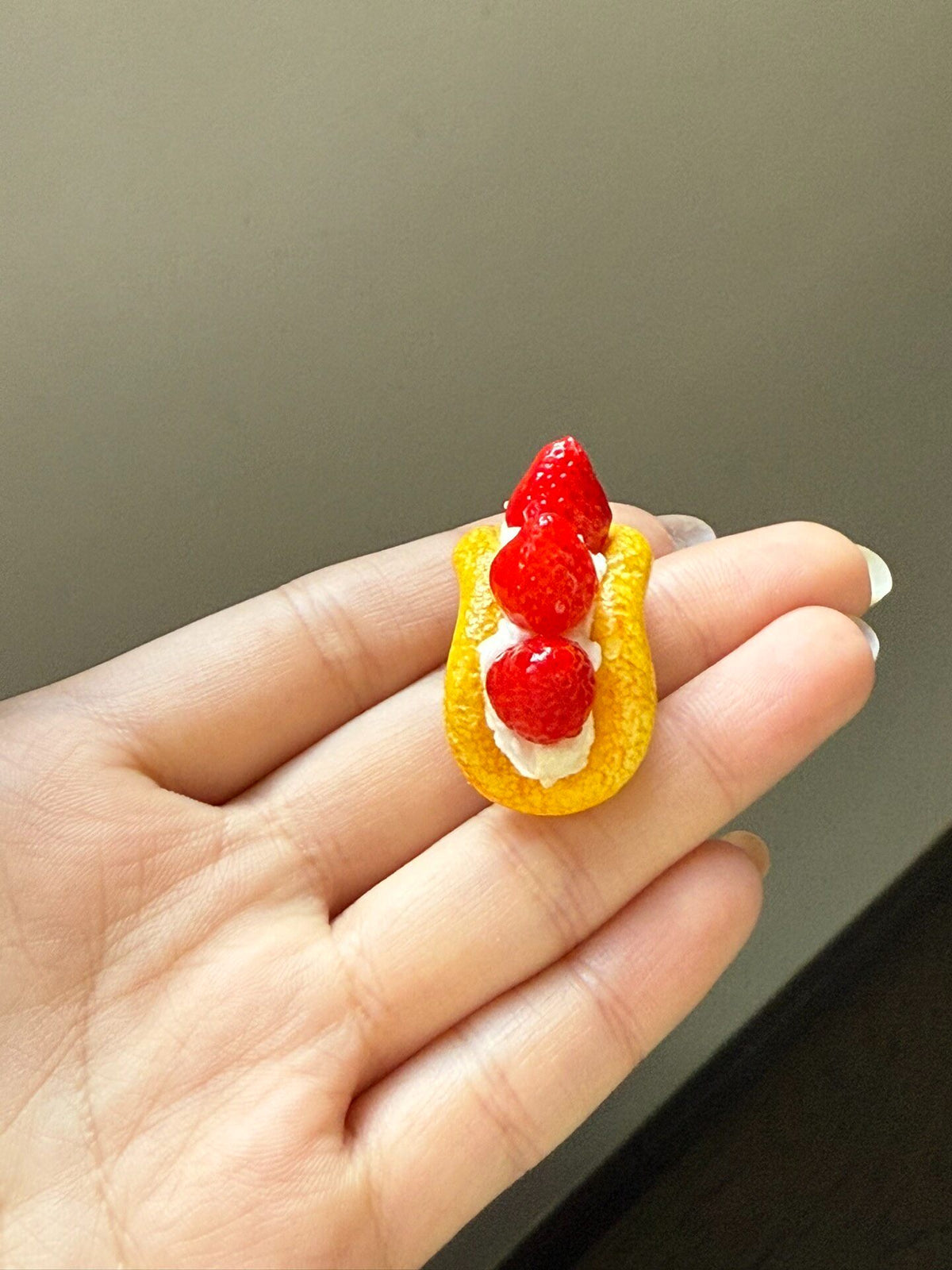 Miniature Handcrafted Eclair Sculpture Cosmos Clay