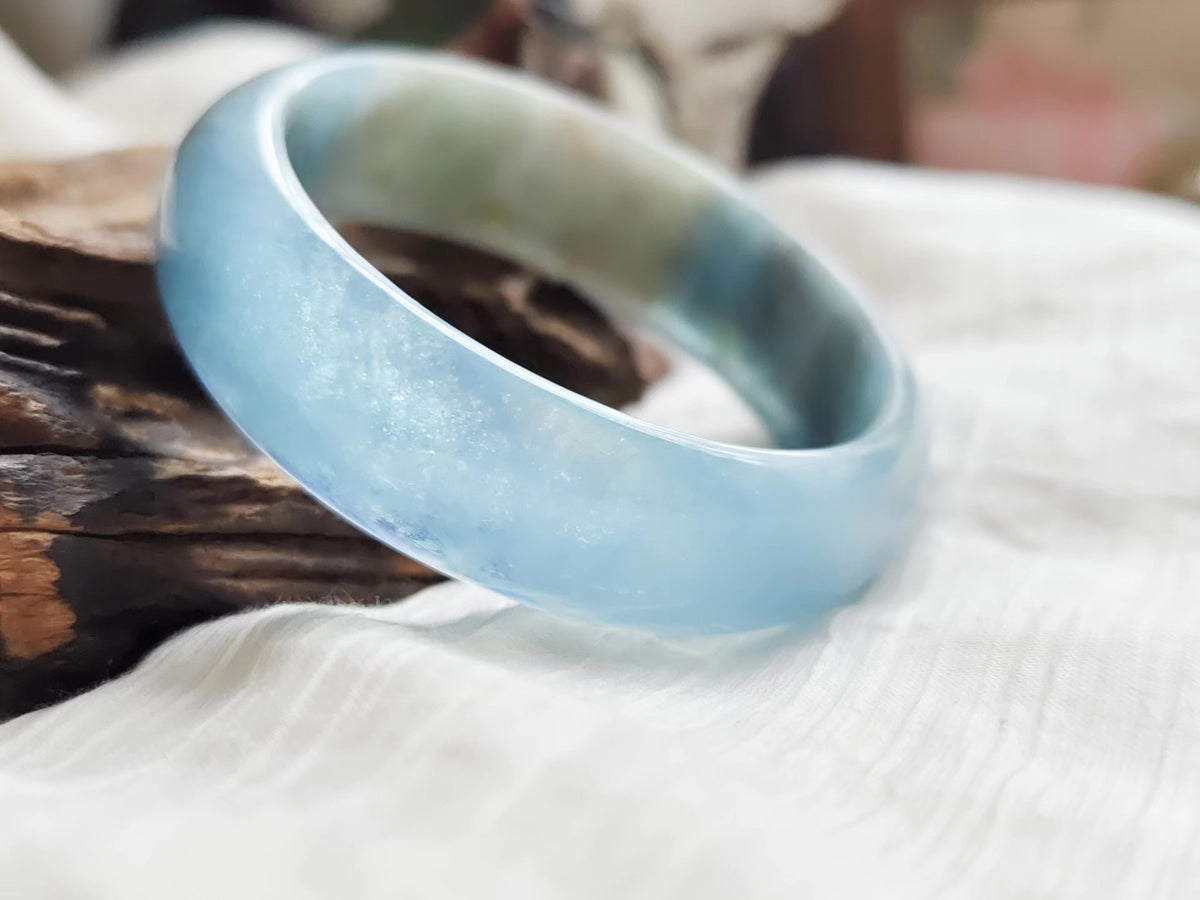 Bracciale in Acquamarina Naturale 61mm Diametro Interno