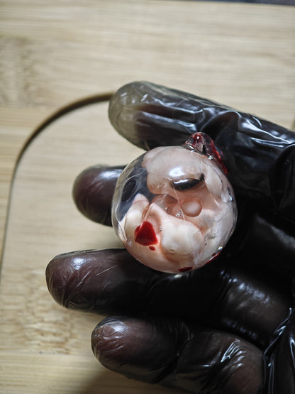 Resin Spherical Pendant with Embryonic Figure