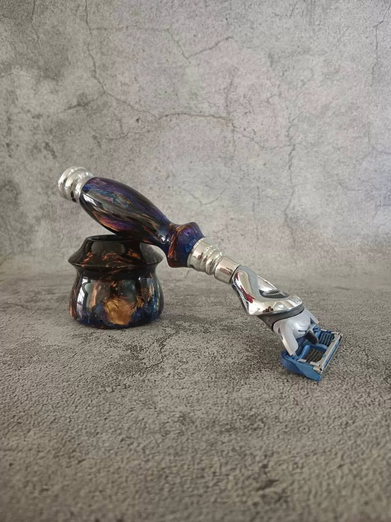 Manual Razor with Marbled Resin Handle