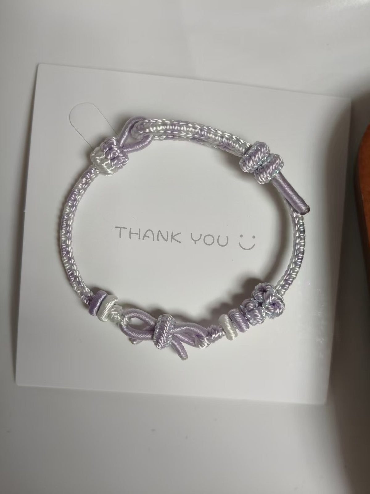 Handwoven Lavender Bow Knot Bracelet
