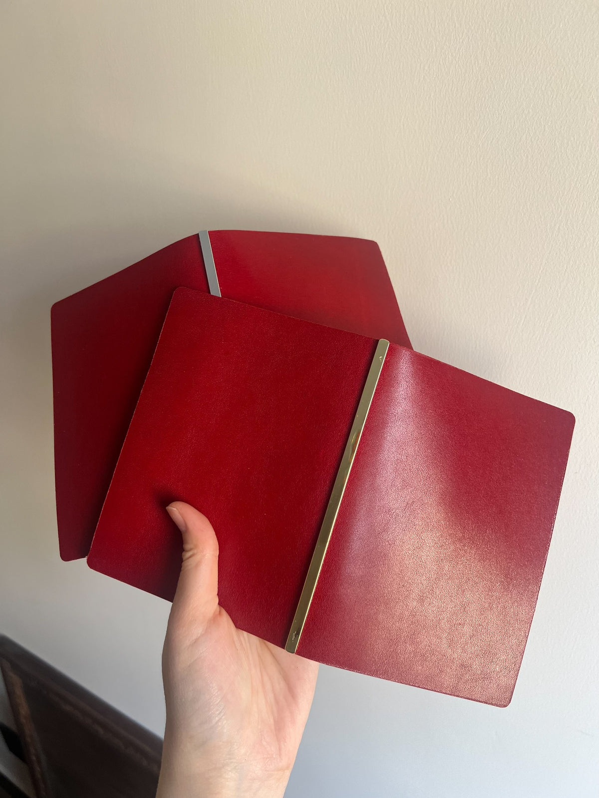 Red Leather A7plotter Binder with Six Rings