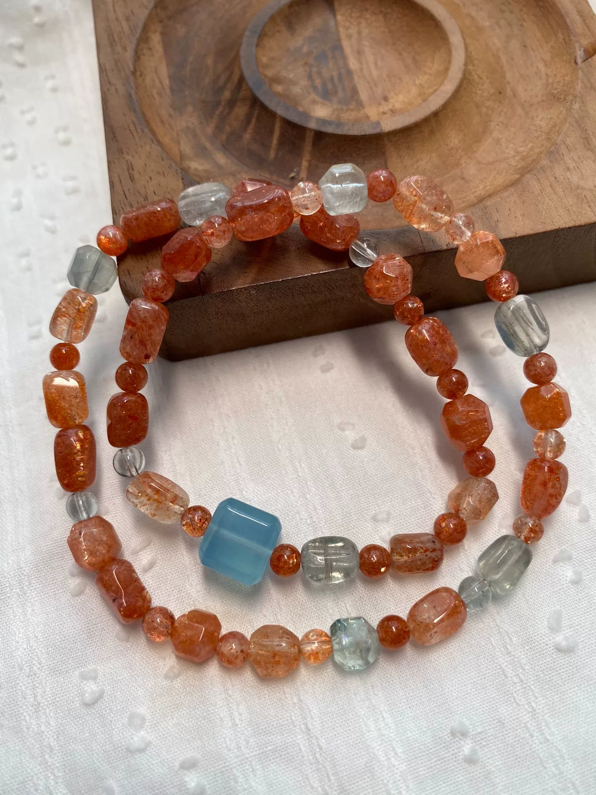 Goldenes Sonnenstein-Beryl-Armband (doppelt gelegt)