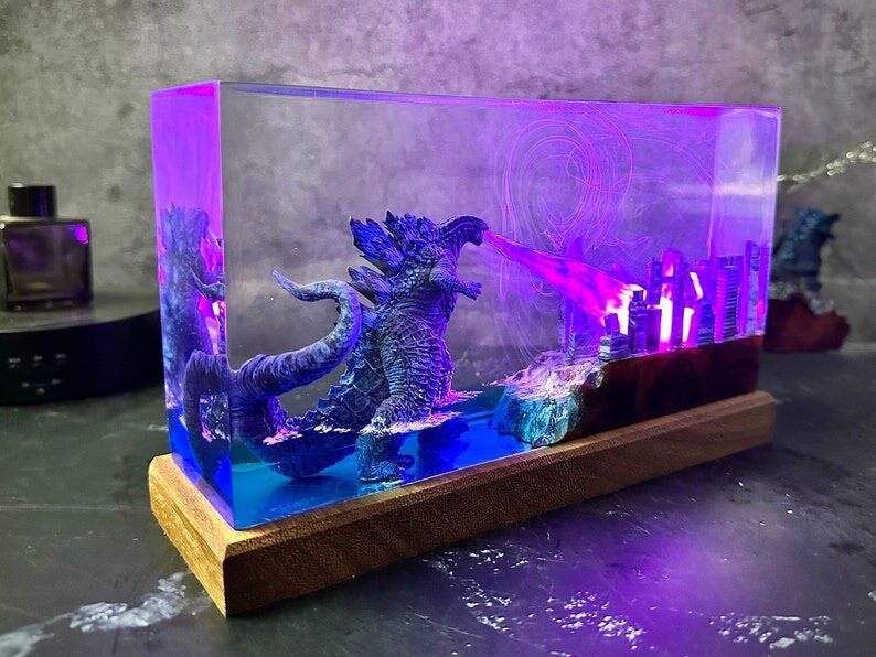Godzilla Diorama Night Light Resin Craft