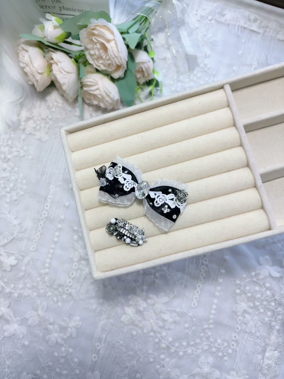 Pet Hair Bow Clip Set Crystal