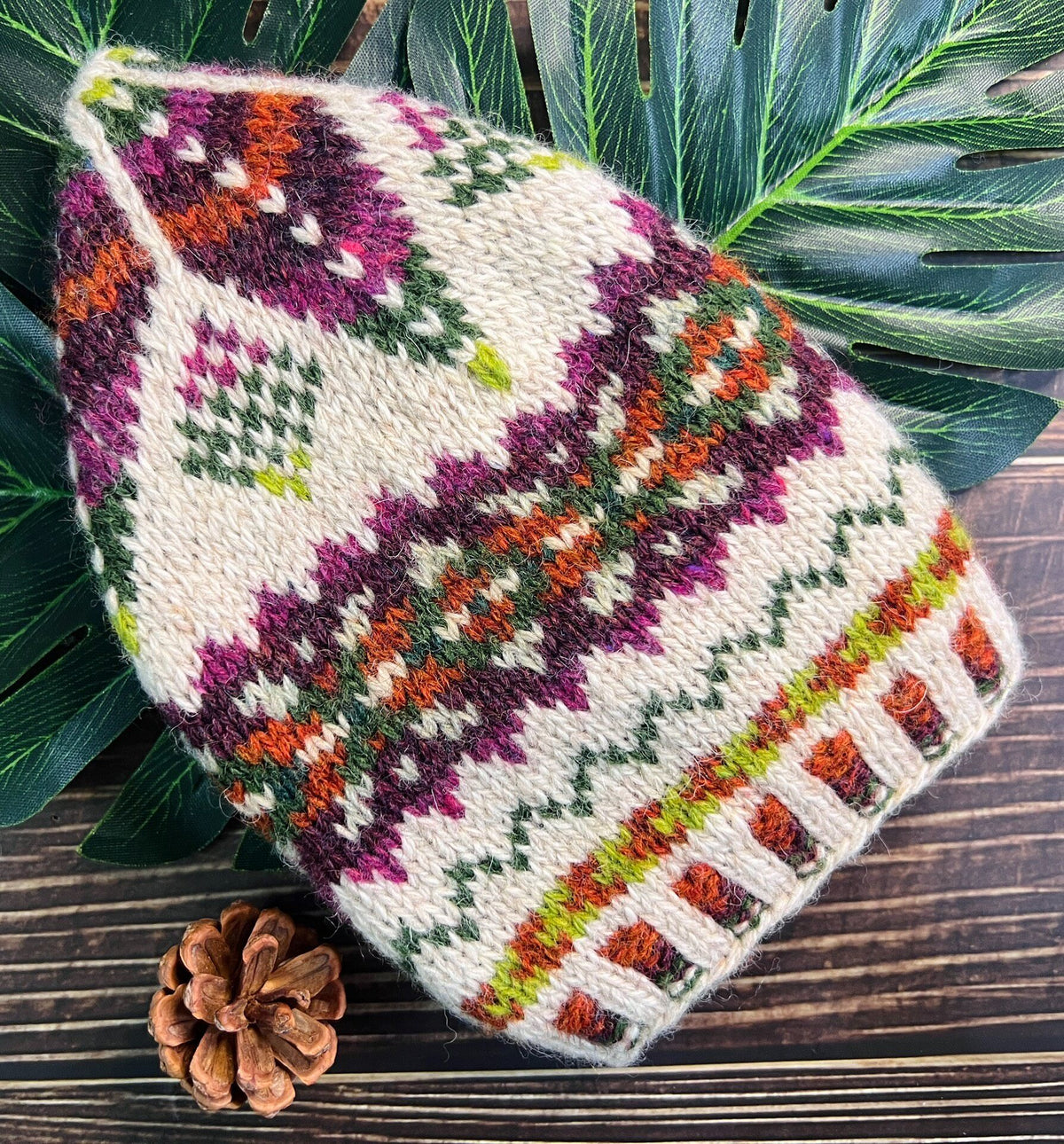 Shetland Wool Jacquard Beanie Hat