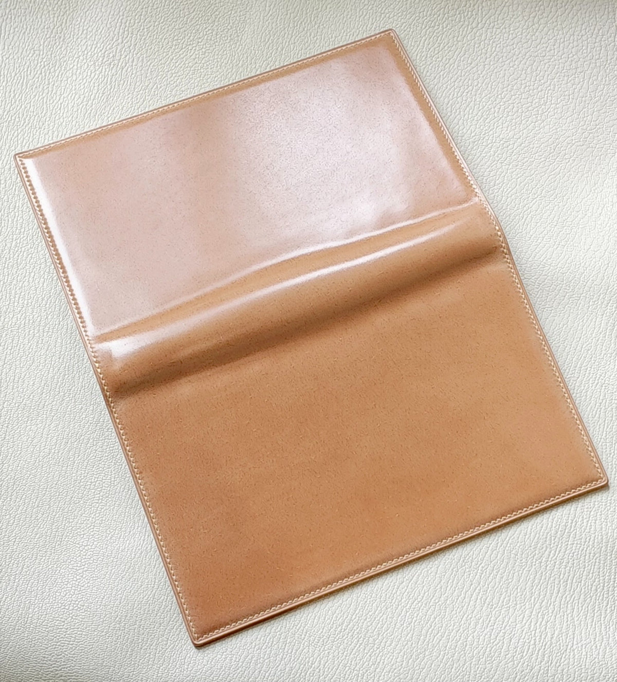 A5 Slim Bi-Fold Notebook Cover in Shell Cordovan
