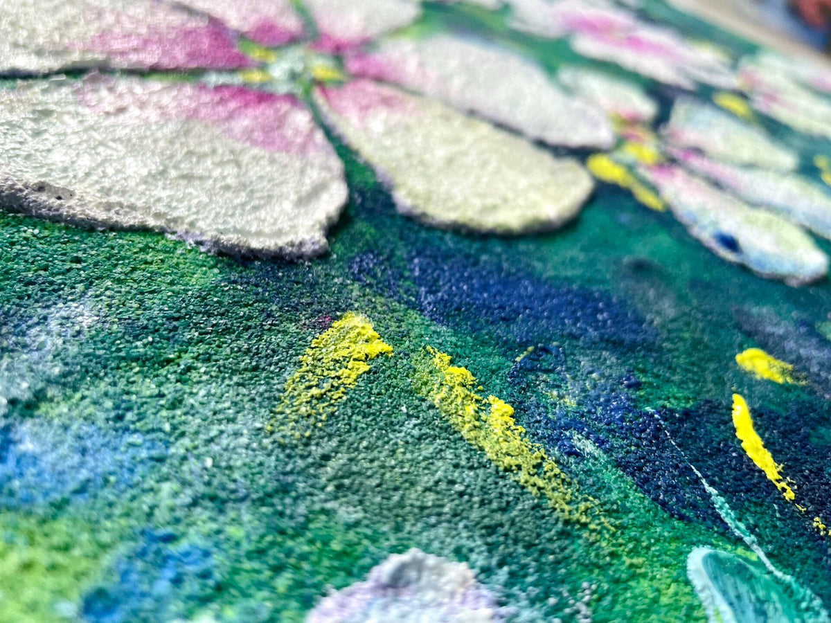 Original Mixed Media Daisy Painting 40x50cm
