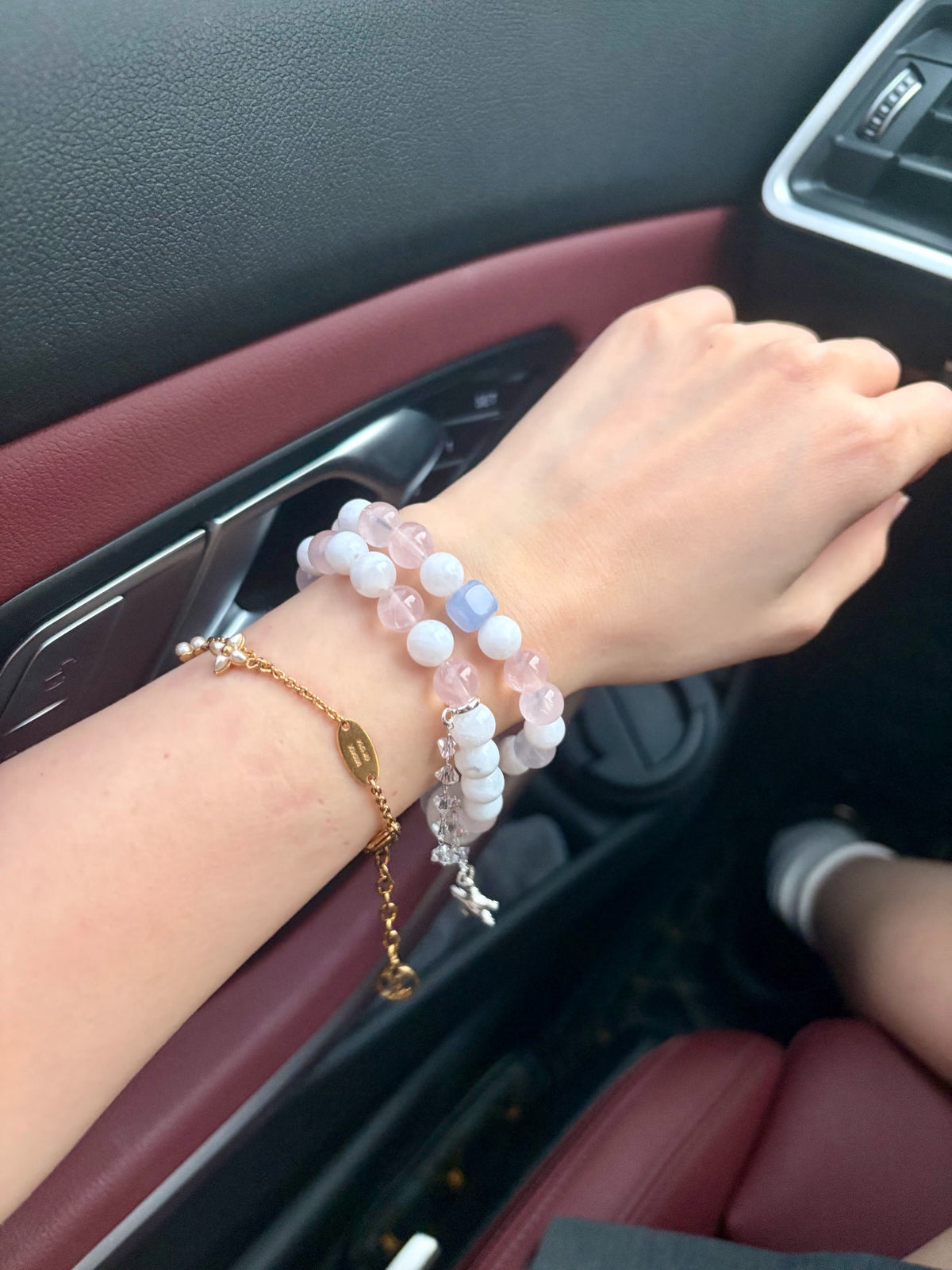 Bracelet perles multi-pierres à double tour