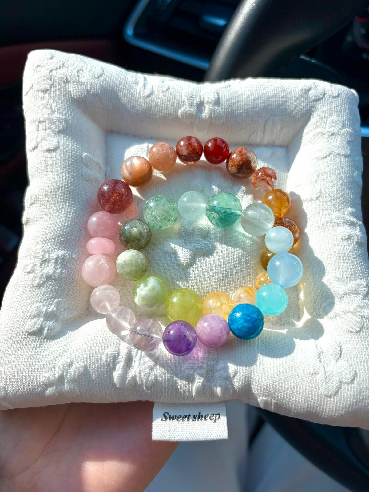 Natural Gemstone Candy Color Double Loop Bracelet