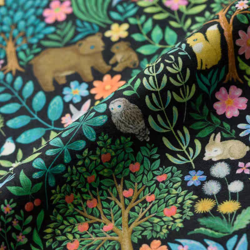 Handcrafted Notebook Japanese Yukiemon Forest Fabric